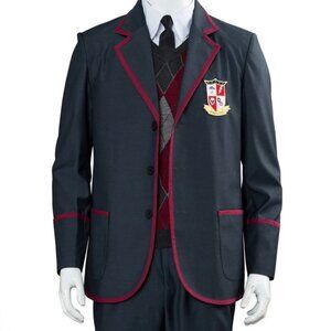 Umbrella Academy Blazer Navy/Red Trim, Embroidered, Men's Medium